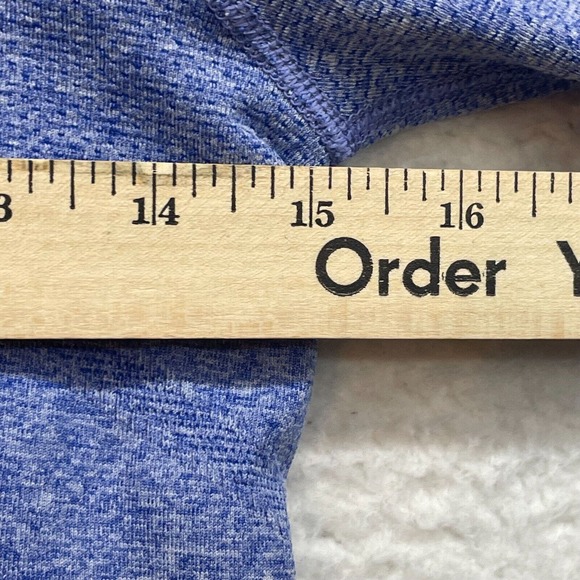 Athleta Shirt Womens Small Blue Fast Track Half Zip Ruched Pullover Workout Gym - Picture 9 of 11